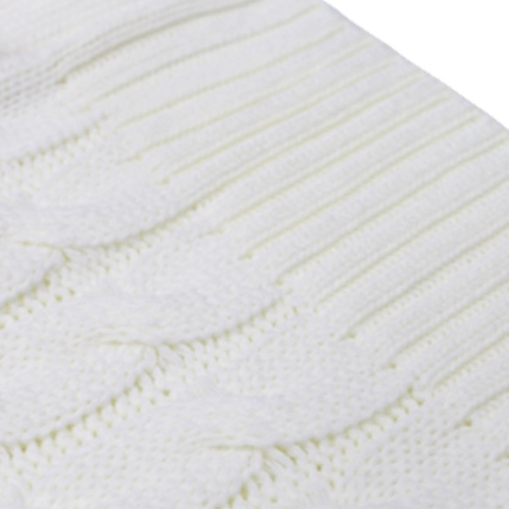 White Cable Knit Button Open Front Cardigan - Picture 5 of 5